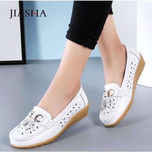 Summer Ballet flats shoes woman slip on ballerina casual shoes female 2021 fashion tassel genuine leather loafers women shoes