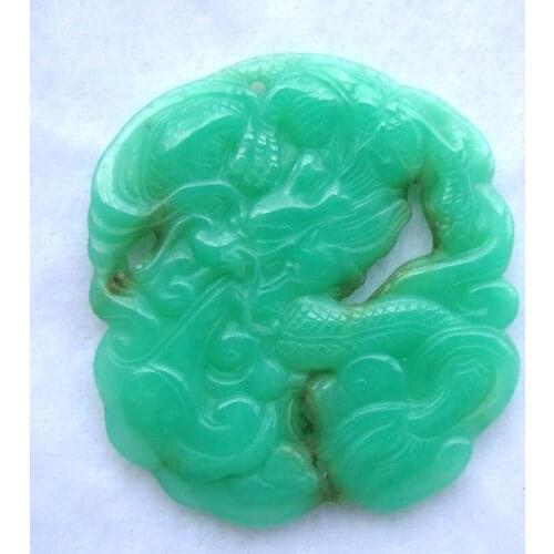 Free Shipping Natural Australian Chrysoprase Carved Dragon Pendants Women Jewelry Accessories Weddings Parties Birthday Gift