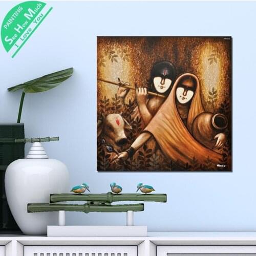 1 Piece Krishna Abstract Paintings HD Printed Canvas Wall Art Posters and Prints Poster Painting Framed Artwork Room Decoration