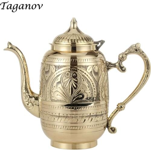 Pure handmade pure copper teapot 0.8L wine pot teapot household teaware thickening tableware Cuprum health tea water kettle gift