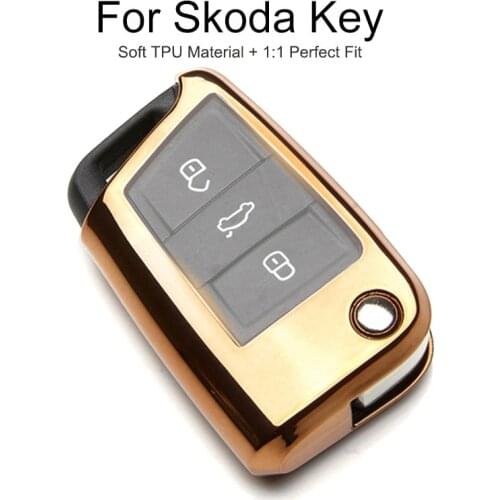 6 Colors TPU Car Key Cover Case For Skoda Karoq Fabia 3 2 Superb Kodiaq Octavia A7 A2 Yeti 2018 2019 Key Chain Ring Shell