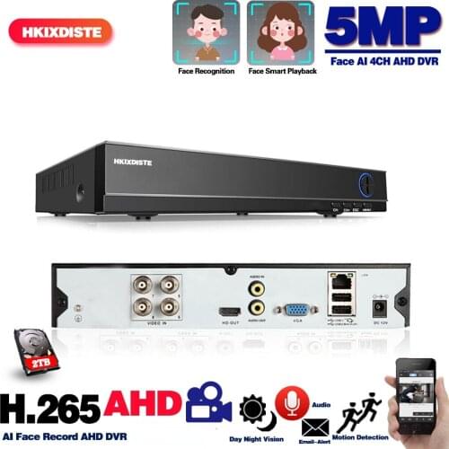 H.265 Security CCTV DVR 5MP 4CH 6 In 1 NVR TVI CVA AHD Digital Video Recorder 4 Channel Video Surveillance Recorder XMEYE 2MP