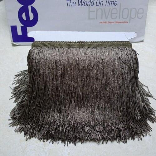 10 Meters 15cm 6" Long Dark Grey Color Latin Dress Tassel Fringe