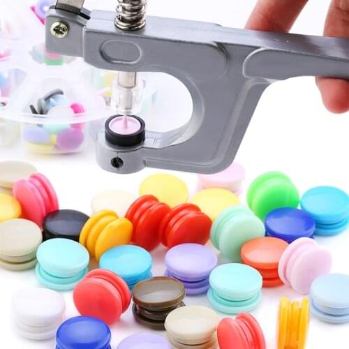Eco-friendly Plastic T5 Snap Button Fasteners With Snap Pliers Set, Hand Tool Buckle,Very Suitable For Clothes,Baby Cloth Diaper