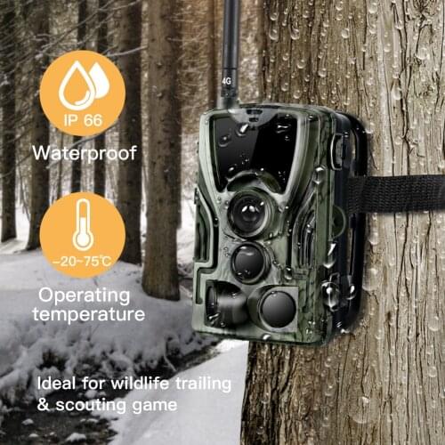 2021 New HC-801LTE 4G Hunting Trail Camera 16MP 32GB Trail Camera IP66 Photo Traps 0.3s MMS/SMS/SMTP/FTP Wild Hunting Camera