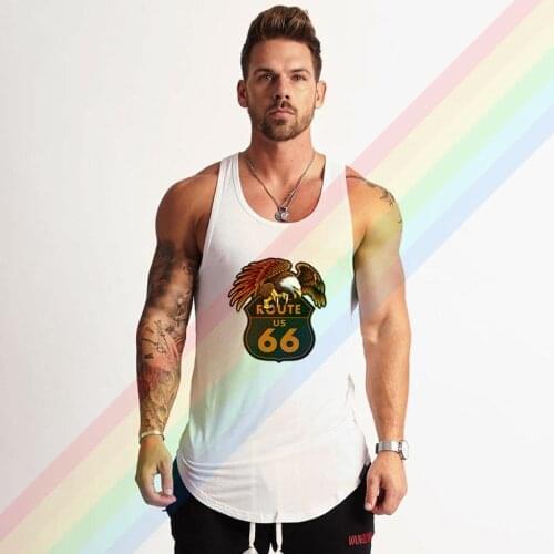 Route 66 Eagle Metal Sign Summer Soft Custom Sleeveless Design Your Own Vest Cotton Mens Muscle Tee Tank Top Shirt