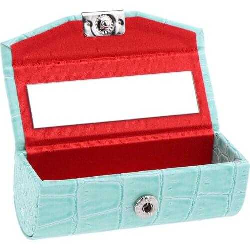 Lipstick Case & Mirror Cosmetics Makeup Compact Jewelry Box for Women