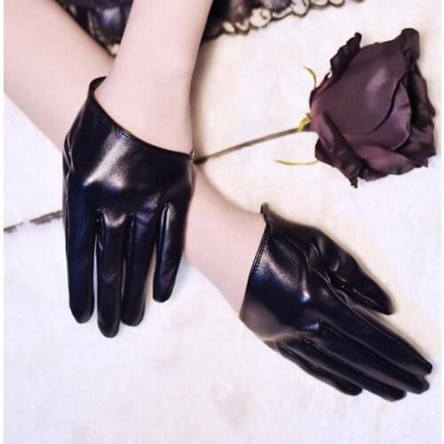 Harajuku Dark Lolita Cool Girl Half Palm Punk Goth Photo Accessories Female Dance Nightclub Performance Pu Leather Gloves H73