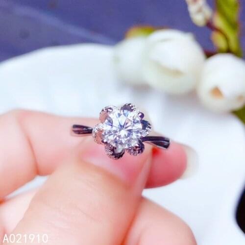 KJJEAXCMY boutique jewelry 925 sterling silver inlaid Mosang Diamond gemstone ladies ring support detection beautiful