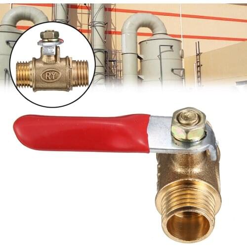 Brass Ball Valve Male to Male Pipe Ball Valve 1/4 Inch Thread Valves with Lever Handle Durable Home Improvement Valves Part