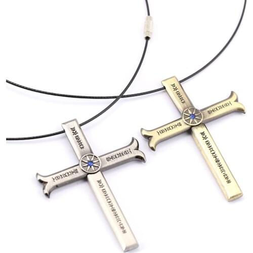 MS Jewelry ONE PIECE Necklace Dracule Mihawk Cross Pendant Necklace Friendship Men Women Anime Choker Accessories