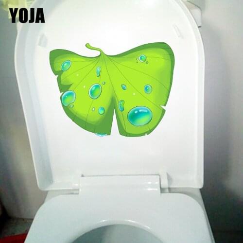 YOJA 22.4X16.9CM Ginkgo Biloba After Rain Creative Cartoon Wall Stickers For Kids Rooms Toilet WC Decor T1-1387