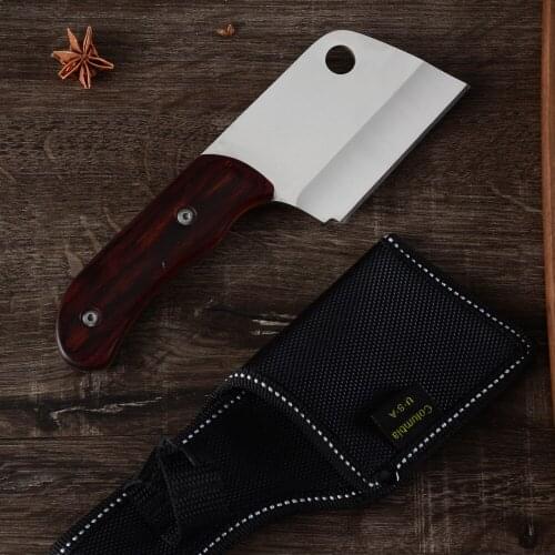 XYj Chopper Knife 3.5 Inch High Carbon Stainless Steel Cleaver Chef Knives Full Tang Handle Portable Knife With Oxford Sheath