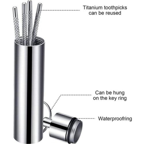 Portable Stainless Steel Toothpick Bag Set Interdental Crochet Cleaning Tool Reusable Metal Toothpicks For Outdoor