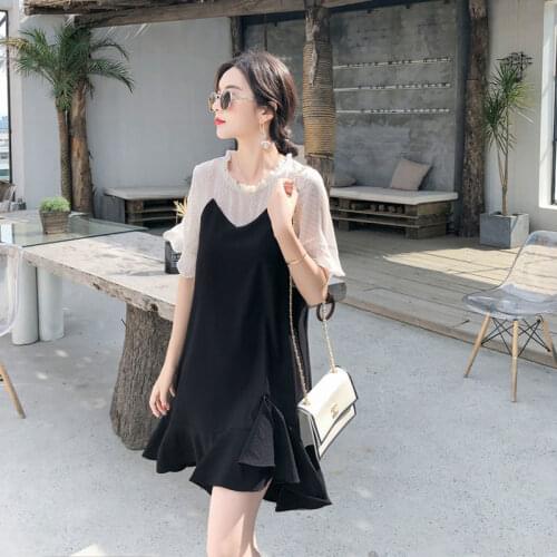 Casual Tunics Midi Fashion Age Reduction Plus Size Summer Light Dress Elegant 2021 Korean Thin Womens Dresses Loose Cover Belly