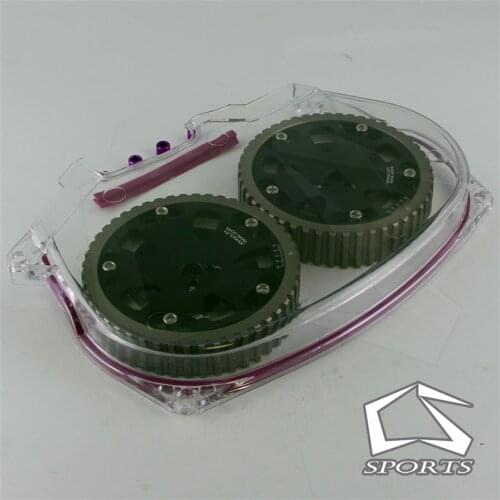 Clear Timing Belt Cover + Cam Pulley Fits For Lancer Evolution 4G63 EVO 4 5 6 7 8 BK/RD
