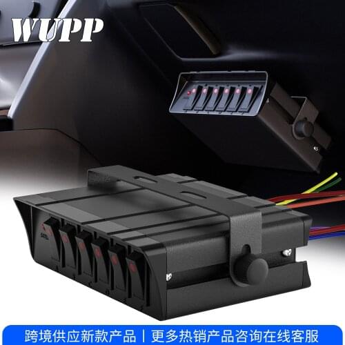 12V DC 3PIN circular switch rocker panel box 6-digit panel control system wiring combination mounting bracket