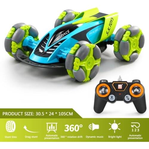 Rc car 1:12 stunt colorful lights music radio remote control car 2.4hz does not interfere with 360 drift car Children rc toy