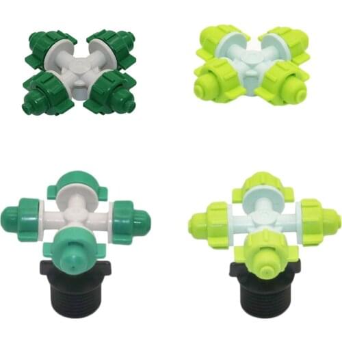 6mm Cross Atomized Sprinklers 6mm To 1/2 Inch Male Thread Garden Water Connectors Gardening Irrigation Misting Nozzles 5 Pcs