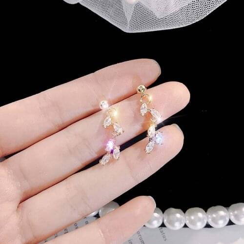 Fashion Crystal Drop Earrings For Women Girls Korean Long Luxury Earring Ladies Ear Jewelry Accessories