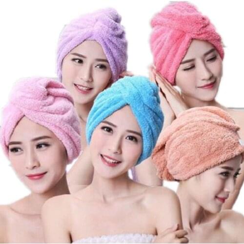 1PCS microfiber magic shower cap quick-drying towel turban cap bathing beautiful long hair cap drying after shower