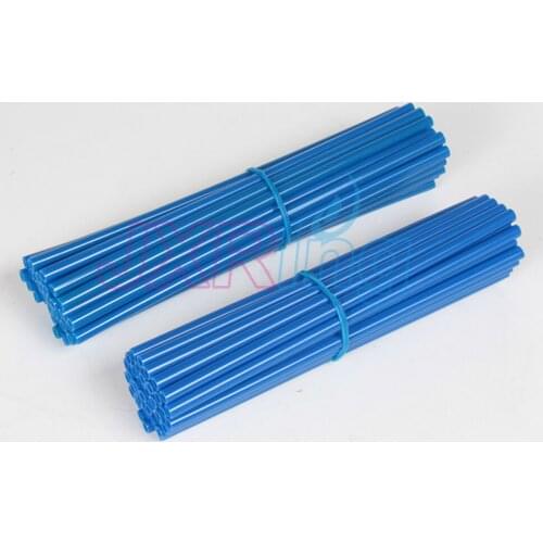 Blue 36Pcs Motorcycle Dirt Bike Wheel Rim Spoke Skins Covers Wrap Protector Free shipping