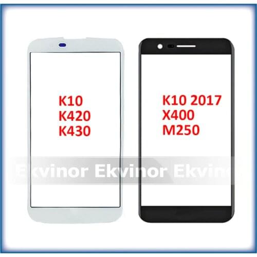 10pcs Front Panel Glass For LG K10 LTE K420N K430 K430DS F670 K10 2017 2018 X400 M250N Touch Screen LCD Display Outer Glass