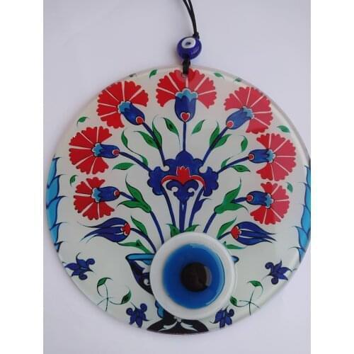 Big Evil Eye 23cm Glass Bead Turkish Big Amulet for Wall Hanging Talisman Charm Protector Boho Home Decor Clove Cini Pattern