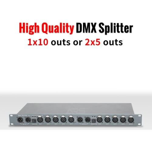 High quality 10Way DMX signal Booster Splitter for stage light Moving Head LED Par Can DJ production and Rental company