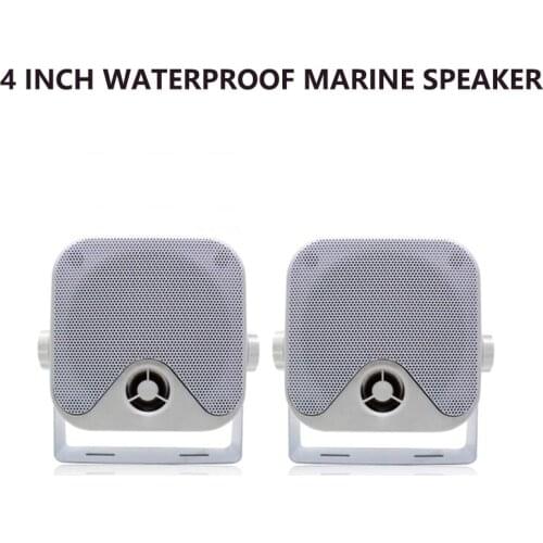 100W 4 inch Waterproof Marine Speakers Box Outdoor Heavy Duty Speaker Surface Mount For Boat UTV ATV RZR Golf Cart Tractor Truck