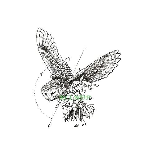 Waterproof Temporary Tattoo owl hawk stone paper folding art tatto stickers flash tatoo fake tattoos for girl women kid man