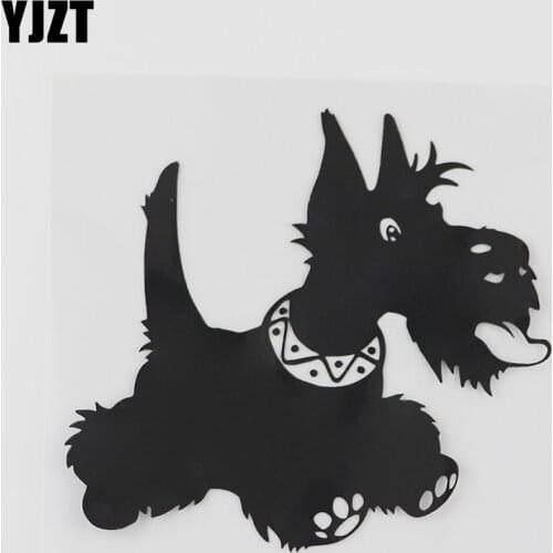 YJZT 11.2CMX10.3CM Cartoon Scottish Terrier Dog Decal Vinyl Car Sticker Black/Silver 8A-0571