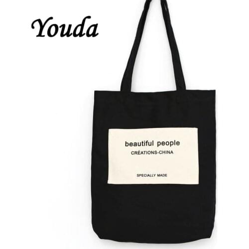 Youda New Original Fashion Simple Style Ladies Canvas Bag Large-capacity Shopping Tote Lady Handbag Practical Shoulder Bags