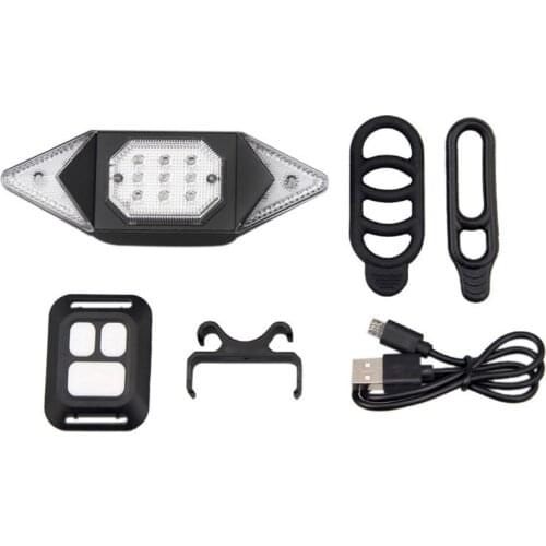 Bike Tail Light with Turn Signals, USB Rechargeable Ultra Bright LED Safety Warning Bike Rear Lights, Wireless Remote Control