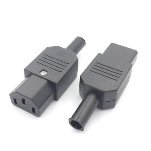 1PCS IEC 320 C13 Female Plug Adapter 3pin Socket Power Cord Rewirable Connector