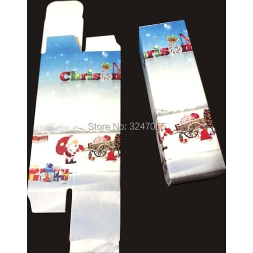 100pcs 2.5*2.5*8.2cm Colored Empty Cosmetic Paper Box for Lipstick Tube, Christmas Style Paper Packing Box of Lip Balm Container