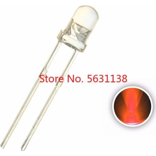 100pcs 3mm Orange LED Water Clear Lens Round Head Ultra Bright Transparent Light Beads Lamp 3V 20mA DIP-2 2PINS cree chip leds