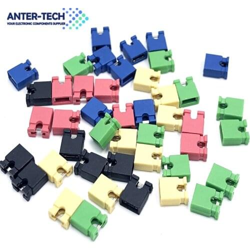 100PCS Pitch 2.54mm Pin Header jumper shorted cap & Headers & Wire Housings Black yellow white green red blue For Arduino