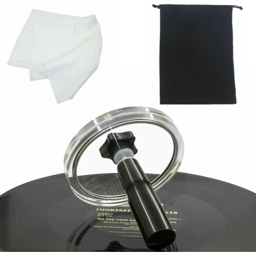 2021 New Style LP Vinyl Record Cleaner Clamp Record Label Saver Protector Plastic handle Waterproof Acrylic Clean Tool
