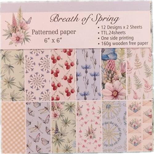 24Pcs/Lot Cherry Retro Material Papers DIY Scrapbooking Album Diary Gift Decorative Paper Scrapbooking Paper