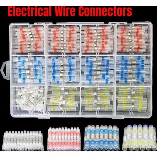 280/127/100/50Pcs Electrical Wire Connectors Insulated Solder Sleeve Tube Heat Shrink Sorder Terminal Waterproof Butt Connectors