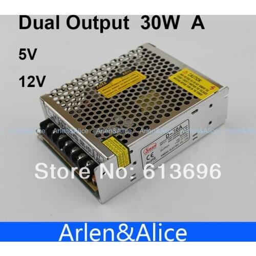 30W Dual output 5V 12V Switching power supply AC to DC DC4A DC1A