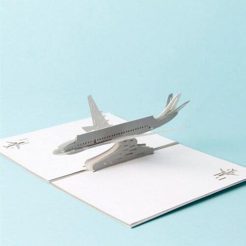 3D Pop Up Airplane Greeting Cards Christmas Birthday Valentine Invitation -Y102