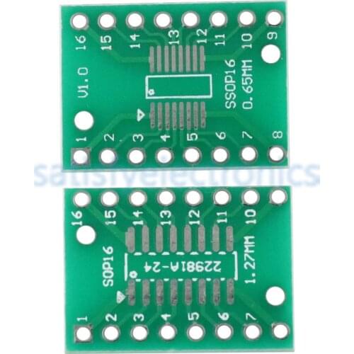 5pcs SOP16 SSOP16 TSSOP16 To DIP16 0.65/1.27mm IC Adapter Diy Kit Electronic PCB Board Module