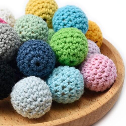 TeenyTeeny 50 PCS16MM Baby Nursing Teething Crochet Beads Chewable Beads DIY Jewelry Nursing Accessories Gehaakte Toy