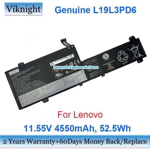 52.5Wh 11.55V L19L3PD6 Battery For Lenovo SB10X49074 3ICP6/40/133 Laptop Rechargeable Battery Packs 4550mAh 3 Cells