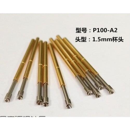PCB test rack accessories P100-A2 (concave head socket) probe needle probe diameter 1.7MM spring needle thimble 100pieces