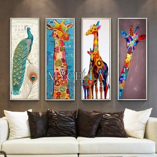 Diamond Embroidery Animal 5D DIY Diamond Painting Giraffe Peacock Full Round Mosaic Rhinestone Cross Stitch Needlework Decor