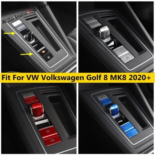 Car Transmission Stalls Gear Shift Box Multi-function Button Cover Trim Metal Accessories For VW Volkswagen Golf 8 MK8 2020 2021