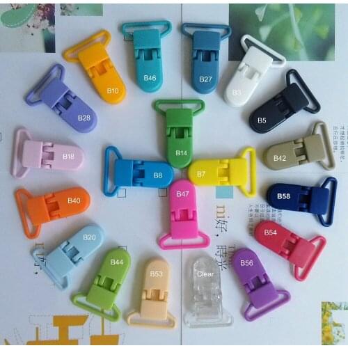 Free Shipping 300Pcs Mix 20 Colors SUTOYUEN Plastic Clip Plastic Pacifier Clip Soother Clip Plastic Suspender Clip For Baby 25mm